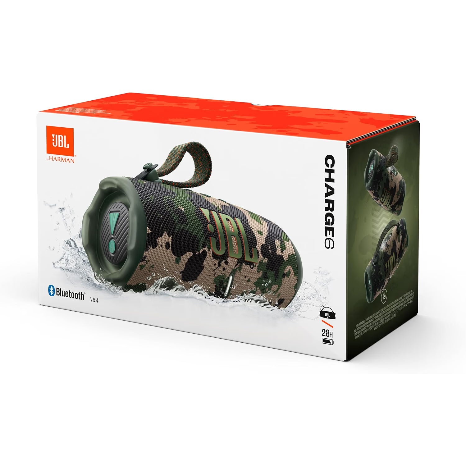 JBL Charge 6, Wireless Portable Bluetooth Speaker, Camouflage